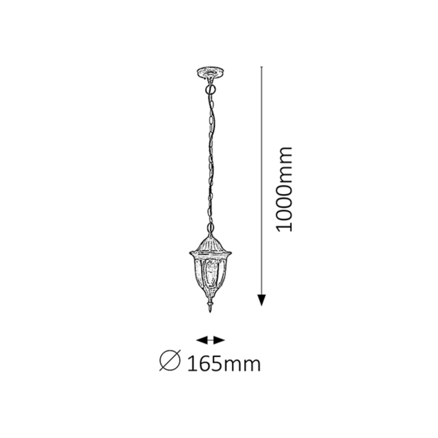 Rabalux - Utomhuskrona 1xE27/60W/230V IP43 guld/patina/svart