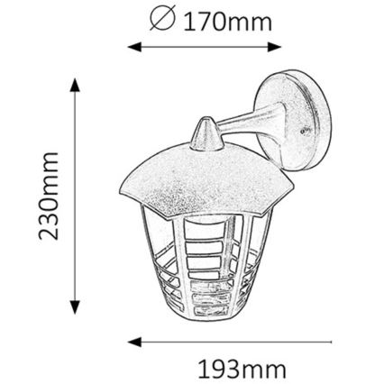 Rabalux 8617 - Utomhus Väggbelysning MARSEILLE 1xE27/60W/230V