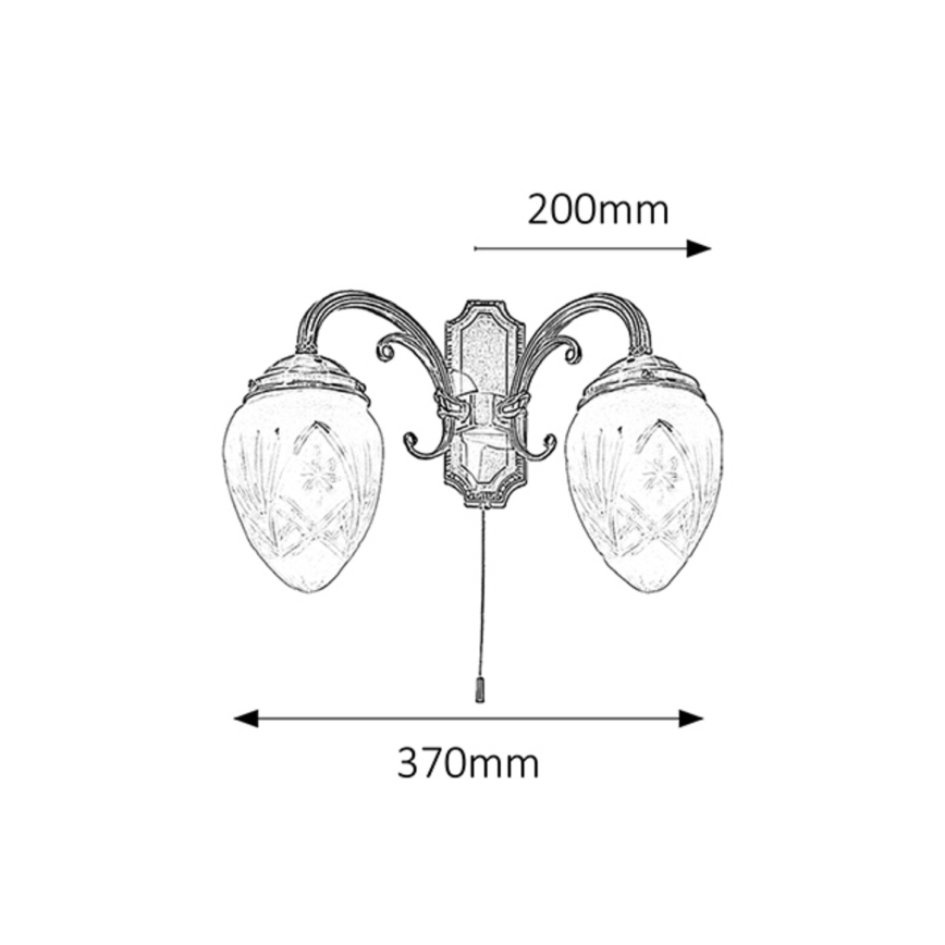 Rabalux 8632 - Väggbelysning ANNABELLA 2xE14/40W/230V