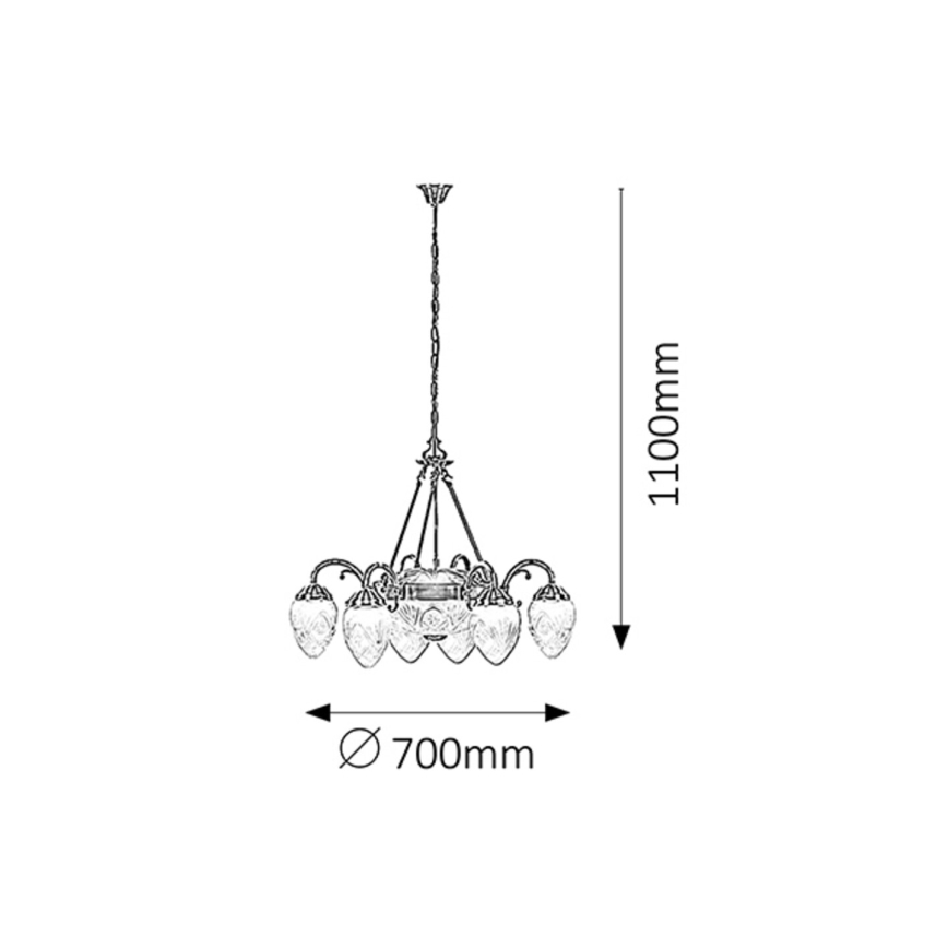 Rabalux 8636 - Ljuskrona med kedja ANNABELLA 6xE14/40W+2xE27/60W