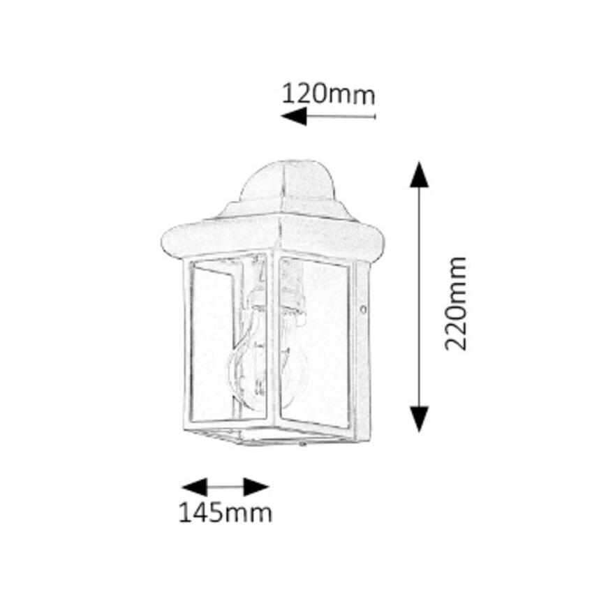 Rabalux 8754 - Utomhus Väggbelysning NORVICH 1xE27/60W/230V IP43