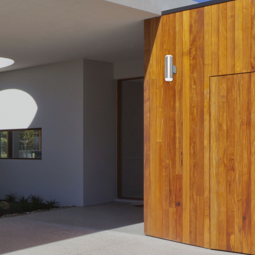 Rabalux - LED vägglampa för utomhusbruk 2xLED/4W/230V saténový matt krom IP44