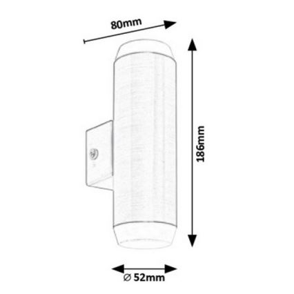 Rabalux - LED vägglampa för utomhusbruk 2xLED/4W/230V saténový matt krom IP44