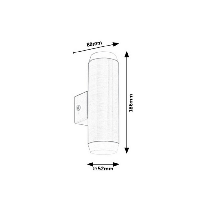 Rabalux - LED vägglampa för utomhusbruk 2xLED/4W/230V saténový matt krom IP44