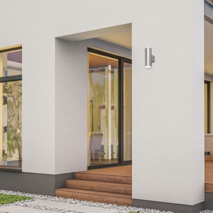 Rabalux - LED vägglampa för utomhusbruk 2xLED/4W/230V saténový matt krom IP44