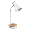 Rabalux - Dimbart touchbordslampa med trådlös laddning 1xE14/25W/230V gummiträd