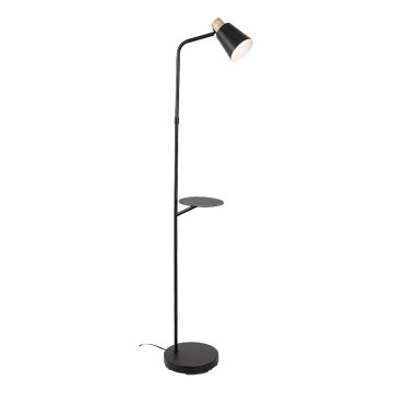 Rabalux - Golvlampa med en hylla 1xE27/40W/230V svart
