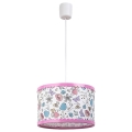 Rabalux - Hängande ljuskrona med textilsladd för barn 1xE27/40W/230V rosa