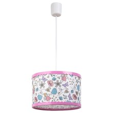 Rabalux - Hängande ljuskrona med textilsladd för barn 1xE27/40W/230V rosa