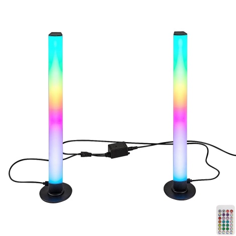 Rabalux - KIT 2x LED RGB Ljusreglerad bordslampa PACO LED/5W/5V + fjärrkontroll