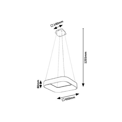 Rabalux - LED dimbar taklampa med kabel LED/28W/230V fyrkantig 3000-6000K + fjärrkontroll