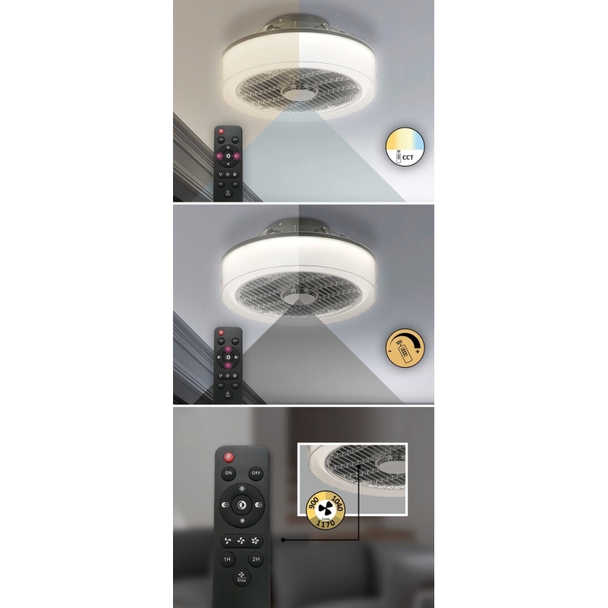 Rabalux - LED dimbar taklampa med fläkt LED/30W/230V 3000-6000K + fjärrkontroll