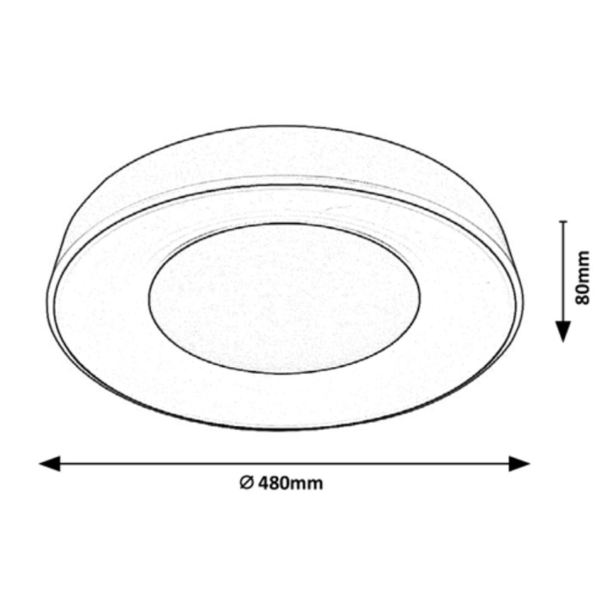 Rabalux - LED dimbar taklampa LED/38W/230V 3000-6500K vit + fjärrkontroll Ø 48 cm