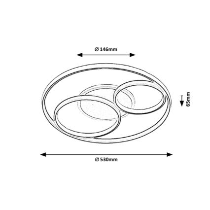 Rabalux - LED Dimbar taklampa LED/50W/230V 3000-6000K diameter 53 cm + fjärrkontroll