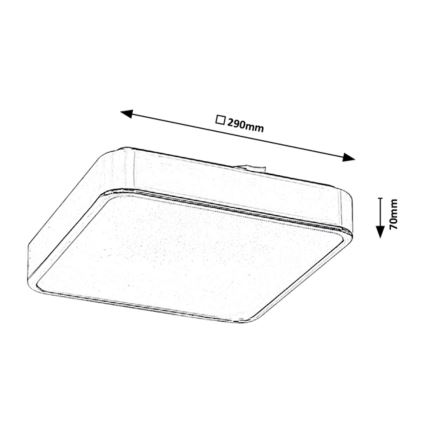 Rabalux - LED RGB dimbar badrumstaklampa LED/22W/230V 3000-6000K IP44 + fjärrkontroll 29x29 cm