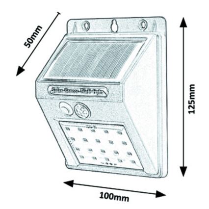 Rabalux - LED-soldriven vägglampa med sensor IP44 1200 mAh