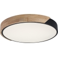 Rabalux - LED-taklampa, 24 W, 230 V, 4000 K, svart/ek, Ø 41 cm