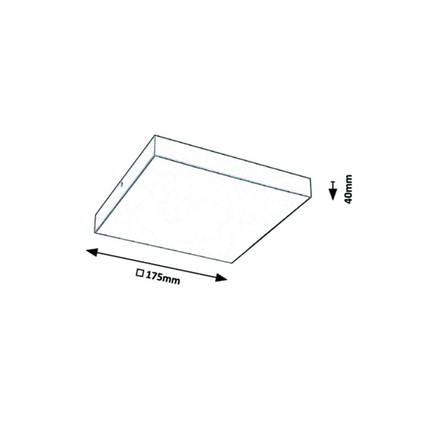 Rabalux - LED taklampa LED/18W/230V 3000-6000K IP44 svart 17,5x17,5 cm