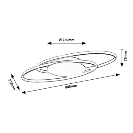 Rabalux - LED-taklampa, 50 W, 230 V, 27,5 x 80,5 cm