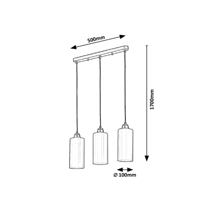 Rabalux - Ljuskrona med snöre 3xE27/40W/230V