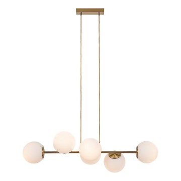 Rabalux - Ljuskrona med textilsladd 6xE27/35W/230V guld