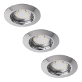 Rabalux - Set med 3 LED infällda badrumslampor 1xGU10/3W/230V IP44