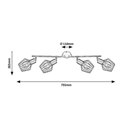 Rabalux - Spotlight 4xE27/40W/230V
