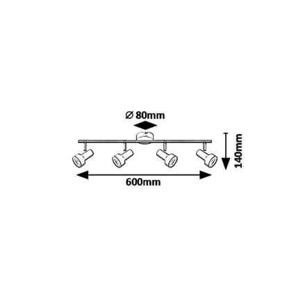 Rabalux - Spotlight 4xGU10/50W/230V
