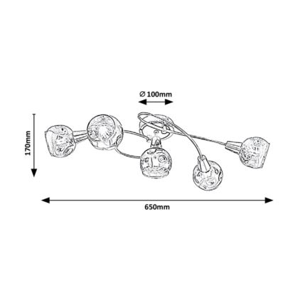 Rabalux - Spotlight 5xE14/40W/230V