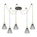 Rabalux - Taklampa 5xE27/40W/230V spindel svart/bok