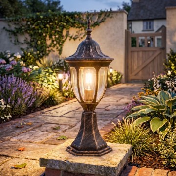 Rabalux - Utomhuslampa 1xE27/60W/230V IP43 guld/patina/svart