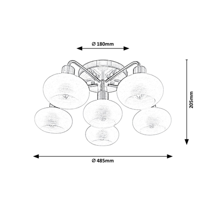 Rabalux - Ytmonterad Ljuskrona 6xE14/40W/230V