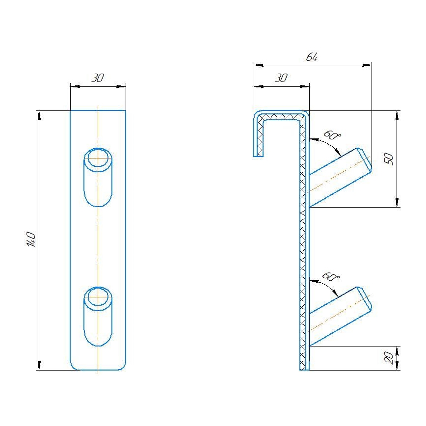 Radiatorkrok INOX (rostfritt stål)/antracit
