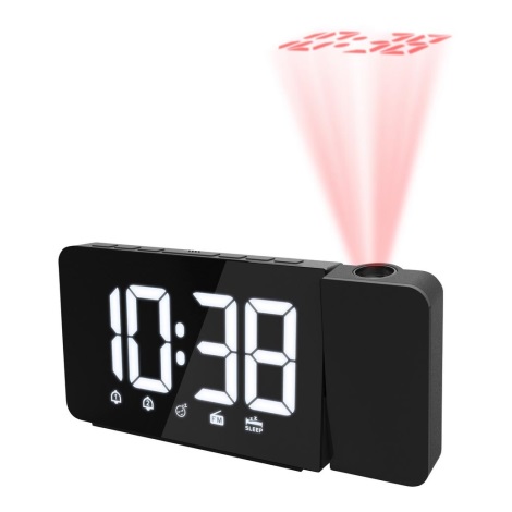 Radio väckarklocka med LED display och projektor 1xCR2032/5V