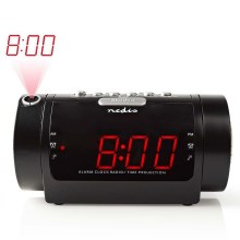 Radio väckarklocka med LED-display och projektor 230V