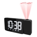 Radioklocka med LED-display och projektor 1xCR2032/5V