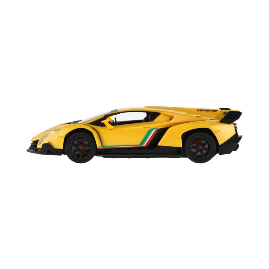Radiostyrd Lamborghini — gul RC-bil, drivs med 3xAA + 2xAA.