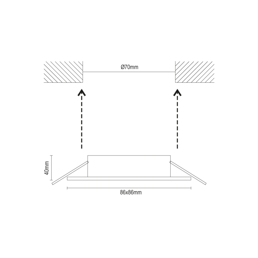 Ram för infälld armatur GU10 8,6x8,6 cm vit