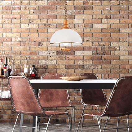 Nedhissningsbar lampa RAMONA 1xE27/60W/230V beige/brun/fur