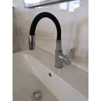 RAV Slezák CO119.0/15 - Köksblandare med flexibel pip COLORADO 25 cm svart/blank krom