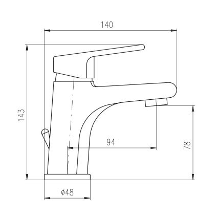 RAV Slezák CO127.0 - Tvättställsblandare + bottenventil COLORADO 14,3 cm blank krom