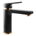 RAV Slezák CO128.0CMATZ - Tvättställsblandare COLORADO 16,2 cm svart/guld
