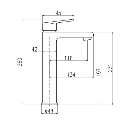RAV Slezák CO130.0Z - Tvättställsblandare COLORADO 26 cm, polerad guldfinish
