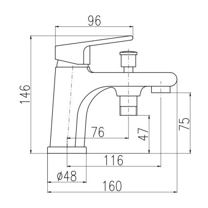 RAV Slezák CO148.0 - Badkarsblandare COLORADO 14,6 cm polerad krom