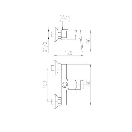 RAV Slezák CO182.5 - Duschblandare COLORADO, blank krom