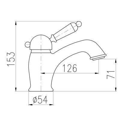 RAV Slezák L526.0SM - LABE RETRO tvättställsblandare 15,3 cm i antikmässing