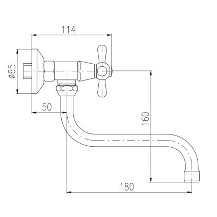 RAV Slezák MK101.5/21SM - Disk- och tvättställsblandare MORAVA RETRO antikmässing