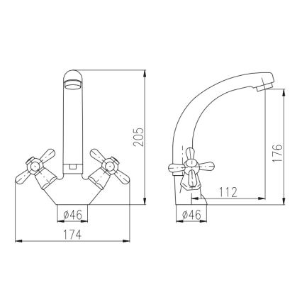 RAV Slezák MK120.0/2 - Tvättställsblandare MORAVA 17,6 cm blank krom