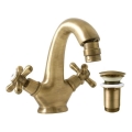 RAV Slezák MK143.0SM - Bidéblandare + bottenventil MORAVA RETRO 16 cm antik mässing