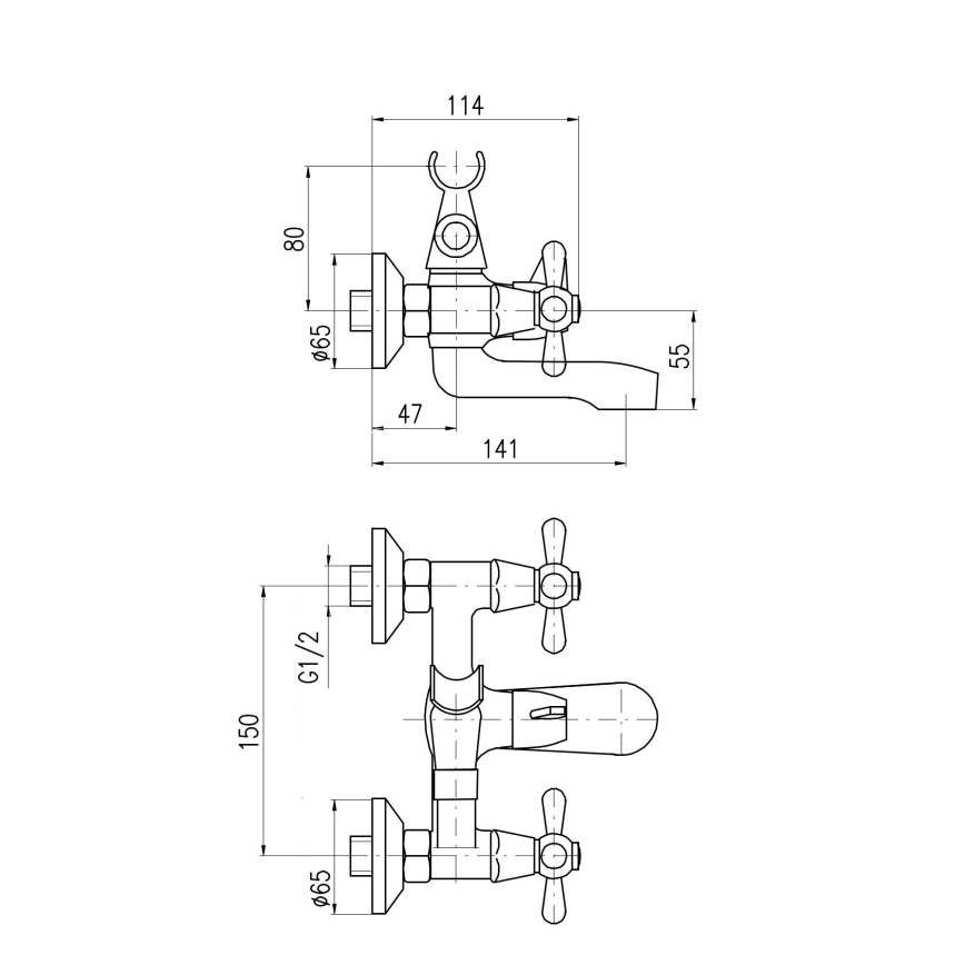RAV Slezák MK154.5 - Badkarsblandare MORAVA i polerad krom